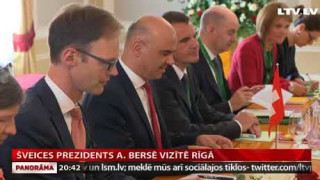 Šveices prezidents A. Bersē vizītē Rīgā