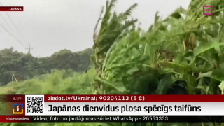 Japānas dienvidus plosa spēcīgs taifūns