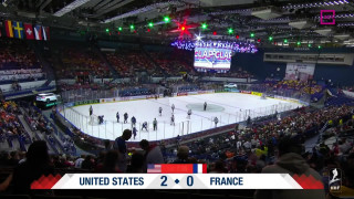 Pasaules hokeja čempionāta spēle ASV - Francija. 3:0