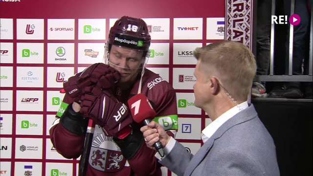 Pārbaudes spēle hokejā Latvija-Kazahstāna. Intervija ar Rodrigo Ābolu