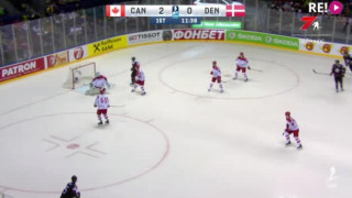 PČ hokejā. Kanāda - Dānija. 3 : 0