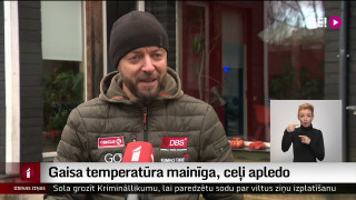 Gaisa temperatūra mainīga, ceļi apledo