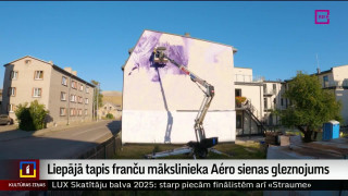 Liepājā tapis franču mākslinieka Aéro sienas gleznojums