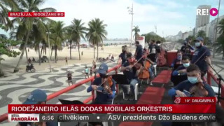 Riodežaneiro ielās dodas mobilais orķestris