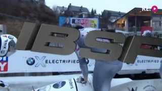 Pasaules kauss bobslejā. 1.brauciens četriniekiem. Pārraide no Vinterbergas Vācijā