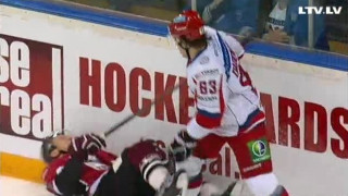 Pārbaudes spēle hokejā. Latvija - Krievija. Spēles momenti