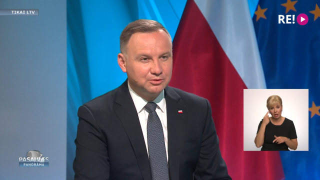 Pasaules panorāma: intervija ar Polijas prezidentu Andžeju Dudu (ar surdotulkojumu)