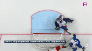 Pasaules hokeja čempionāta spēle Slovākija - Latvija. Intervija ar Slovākijas hokejistiem pirms spēles