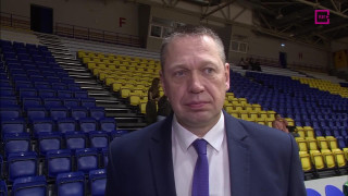 Latvijas-Igaunijas basketbola līgas spēle BK "Ventspils" - BK "Ogre". Intervija ar Gintu Fogelu pirms spēles