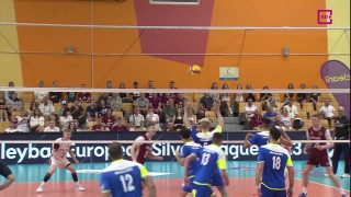 Eiropas volejbola Sudraba līgas spēles Latvija - Kipra 1. seta epizodes
