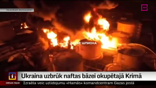 Ukraina uzbrūk naftas bāzei okupētajā Krimā