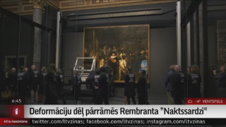 Deformāciju dēļ pārrāmēs Rembranta "Naktssardzi"