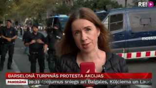 Barselonā turpinās protesta akcijas