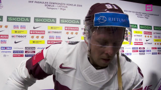 Pasaules hokeja čempionāta spēle Slovākija - Latvija. Intervija ar Ronaldu Ķēniņu