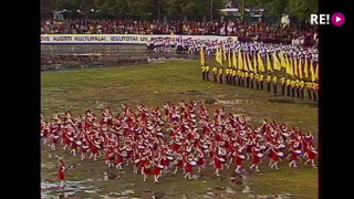 V Skolu un jaunatnes deju svētku koncerts «Vilksim košu zelta jostu». 1984. (Fragmenti)