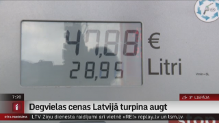 Degvielas cenas Latvijā turpina augt