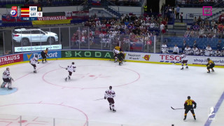 Pasaules hokeja čempionāta spēles Vācija - Latvija 1. trešdaļas epizodes
