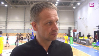 Latvijas Basketbola līgas finālsērijas 3. spēle «VEF Rīga» - BK «Ventspils». Intervija ar Jāni Gailīti