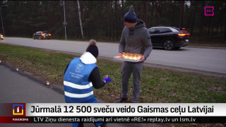 Jūrmalā 12 500 sveču veido Gaismas ceļu Latvijai