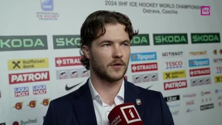 Pasaules hokeja čempionāta spēle Slovākija - Latvija. Intervija ar Renāru Krastenbergu pirms spēles