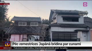 Pēc zemestrīces Japānā brīdina par cunami