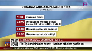 Rīt Rīgā norisināsies daudzi Ukrainas atbalsta pasākumi