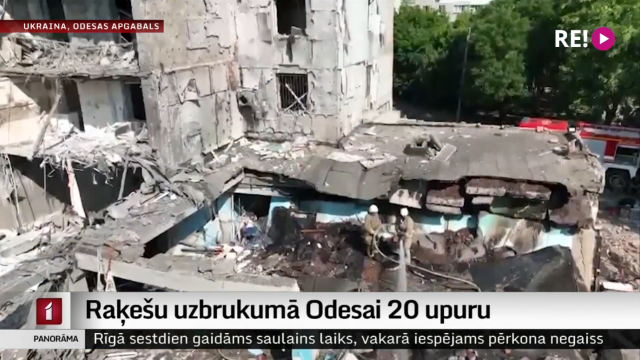 Raķešu uzbrukumā Odesai 20 upuru