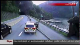 Латвийский дальнобойщик-лихач попался в Норвегии (видео)