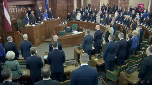 Saeimas ārkārtas sēde, pieminot Krievijas pilna mēroga iebrukuma Ukrainā gadadienu