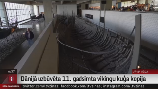 Dānijā uzbūvēta 11. gadsimta vikingu kuģa kopija
