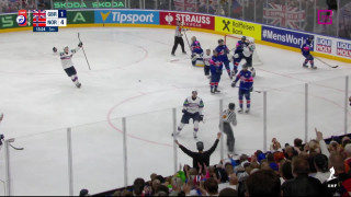 Pasaules hokeja čempionāta spēles Lielbritānija - Norvēģija spēles epizodes