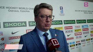 Pasaules hokeja čempionāta spēle Latvija - Zviedrija. Intervija ar Hariju Vītoliņu pirms spēles