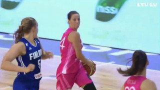 Pārbaudes spēle basketbolā sievietēm. Latvija - Somija. Spēles momenti
