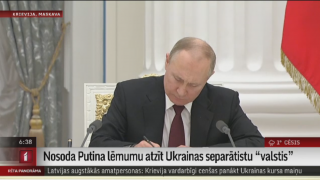 Nosoda Putina lēmumu atzīt Ukrainas separātistu  "valstis"