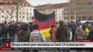 Eiropā protestē  pret vakcināciju un Covid-19 ierobežojumiem