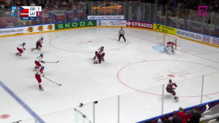 Pasaules hokeja čempionāta spēle Čehija - Latvija. 1 : 2