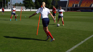 Latvijas sieviešu futbola izlases gatavība spēlei ar Luksemburgu