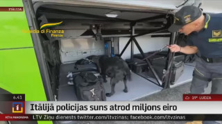 Itālijā policijas suns atrod miljons eiro