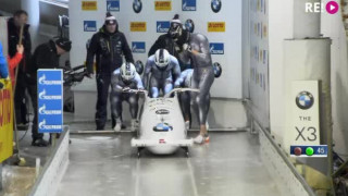 Pasaules kauss bobslejā. 1.brauciens četriniekiem. Ralfa Bērziņa ekipāža