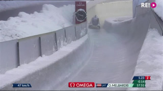 Pasaules kausa izcīņa bobslejā. Oskara Melbārža ekipāžas otrais brauciens