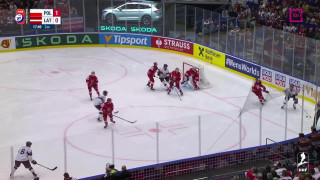 Pasaules hokeja čempionāta spēles Polija - Latvija 2. trešdaļas epizodes