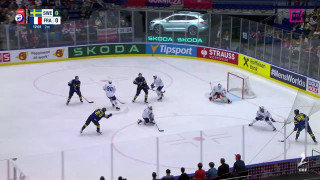 Pasaules hokeja čempionāta spēle Zviedrija - Francija 1:0