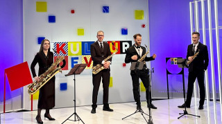 "Kultūrdevas" studijā muzicē Rīgas saksofonu kvartets