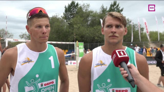 Latvijas čempionāts pludmales volejbolā "Depo Open 2024". Intervija ar Latvijas čempioniem