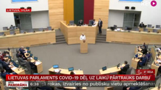 Lietuvas parlaments Covid-19 dēļ uz laiku pārtrauks darbu