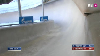 Pasaules kausa izcīņa bobslejā. 1. brauciens vīriešu divniekiem. Oskara Ķibermaņa ekipāža