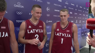 Saruna ar Latvijas 3x3 basketbolsitiem pēc spēles ar Franciju