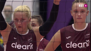 Latvija - Dānija. Eiropas volejbola čempionāta sievietēm kvalifikācijas spēles 4.seta epizodes