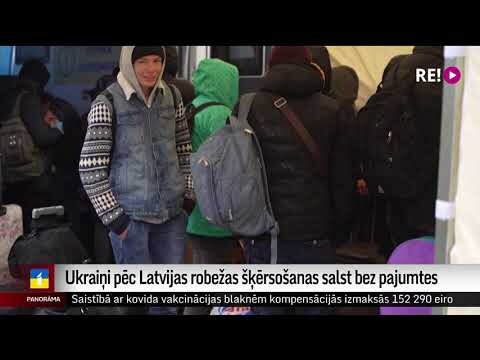 Ukraiņi pēc Latvijas robežas šķērsošanas salst bez pajumtes