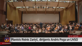 Pianists Reinis Zariņš, diriģents Andris Poga un LNSO